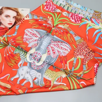 

Fashion Print 100% Silk Scarfs Hijab for Hair Wrapping 88x88cm Hand Rolled