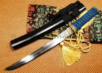 

Japanese Samurai Sword Tanto clay tempered folded steel blade very sharp #T011