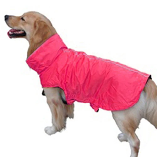 

Waterproof Big Pet Dog Fashion Waistcoat Jacket Fleece Lined Raincoat Clothes