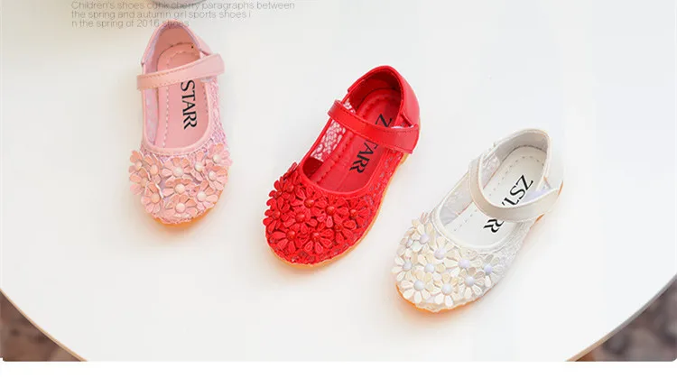 Scsech/сетчатая обувь для девочек, сандалии принцессы без шнуровки для маленьких девочек, тонкие туфли с кружевными цветами, детская обувь для