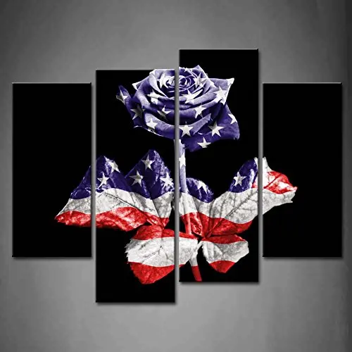 

Framed 4Pcs/Set Abstract flower series Picture Print Painting Modern Canvas Wall Art for Wall Decor Home Decoration Artwork