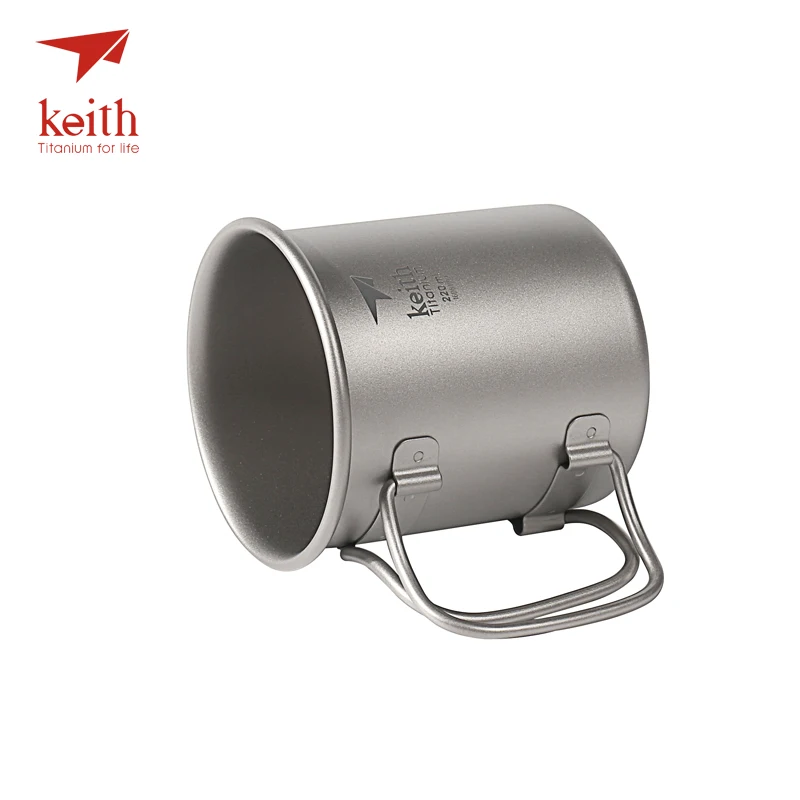 Keith plegable al aire libre de agua tazas Camping tazas No tapa portátil ultraligero viajes al aire libre de taza de 40g 220 ml Ti3200