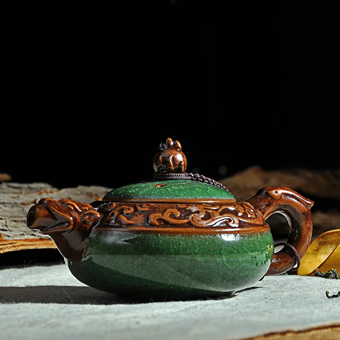 Чайный набор ледяная трещина глазурь резная посуда керамическая teaset Dehua чайный