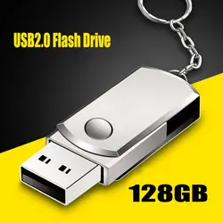 НОВЕЙШИЙ МЕТАЛЛИЧЕСКИЙ флешки 128 GB USB Flash Drive USB2.0 4 GB 8 GB 16 Гб, 32 ГБ, 64 ГБ флэш-памяти cle USB флеш-накопитель с кольцом для ключей