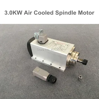 

3KW Air Cooled Spindle Motor 220V 380V CNC Spindle Milling Motor ER20 Four Bearings For Engraving Machine Tools