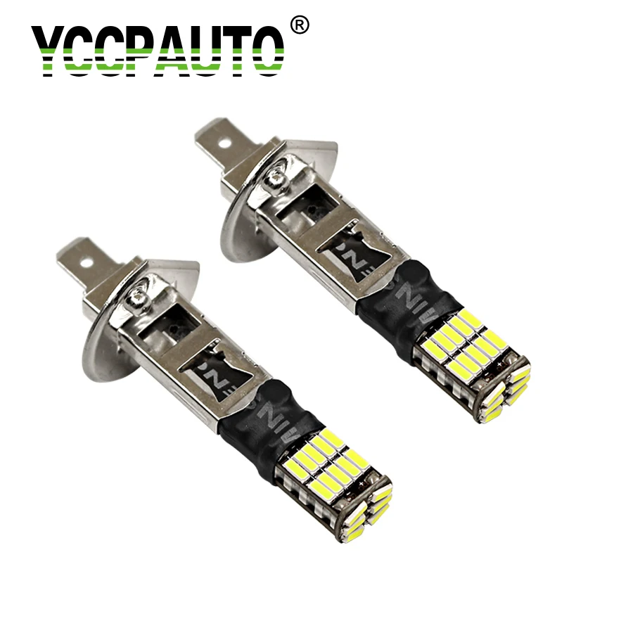 

Gfoloza H1 LED H3 LED Car Fog Lights Bulbs White 6000k 4014 26SMD Auto Car Daytime Running Lights DRL Driving Lamp DC12V 2Pcs