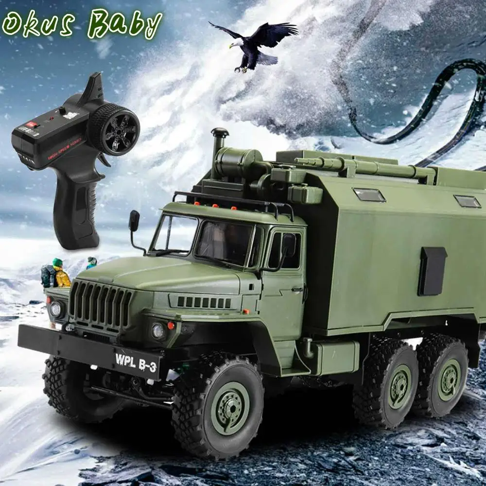 

2021 Super Car Ural 1/16 2.4G 6WD RC Car Military Truck Rock Crawler Command Communication Vehicle RTR Toy Auto Army Trucks