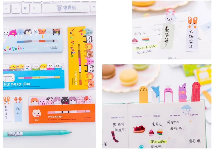 CXZY cat kitti rilakkuma sticky note kawaii index Блокнот записная книжка наклейка для планировщика пост милый лист канцелярские товары Корея 3B822