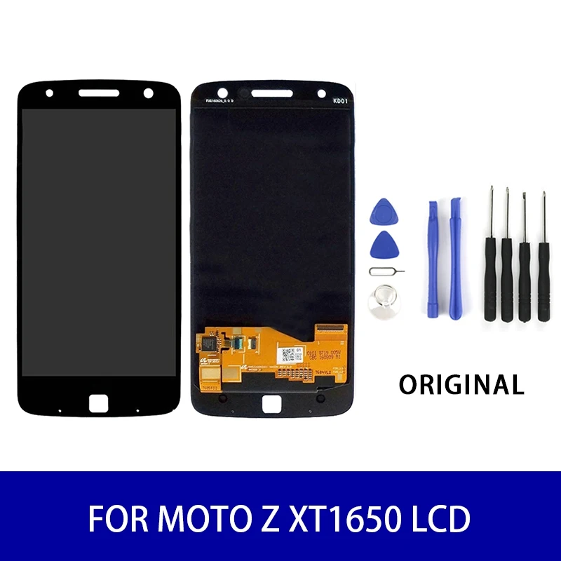 

Original For Moto Z XT1650 Lcd Display Touch Screen Panel Digitizer Assembly Screen Replacement Parts 2560x1440 Black/White