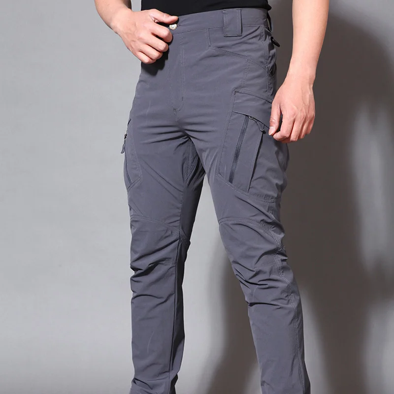 Походные альпинистские штаны для мужчин, для спорта на открытом воздухе, кемпинга, рыбалки, охоты, военные тактические боевые мужские грузовые комбинезоны, противоизносные брюки - Цвет: ix9 gray