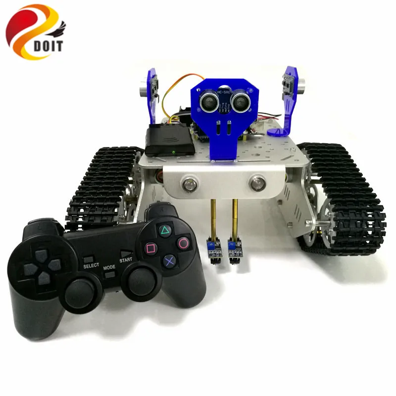 DOIT wireless handle/joystick control kit with Uno R3 for smart robot tank car chassis Tracking Obstacle Avoidance toy