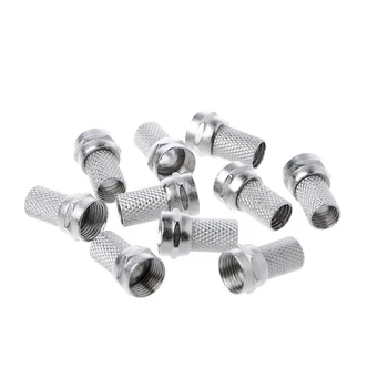

50Pcs 75-5 F Plug Connector Screw On Type For RG6 Satellite TV Antenna Coax Cable Twist-on