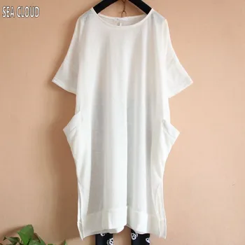 

82 Free shipping summer plus size clothing loose shor-sleeve t-shirt plus cotton big long design casual shirts 140 cm