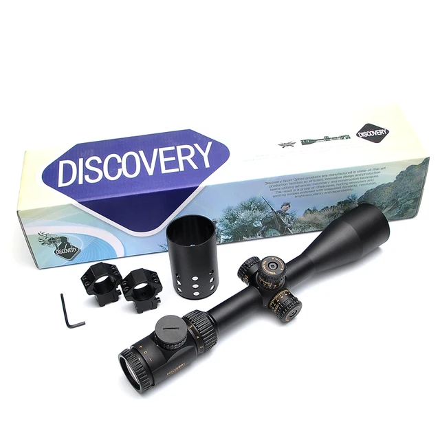 Cheap Discovery VT-2 3-12X44 SFIR Golden Letter Marking Optics Riflescope Fiber Optic Sight Scope Rifle With Red & Green Illuminated