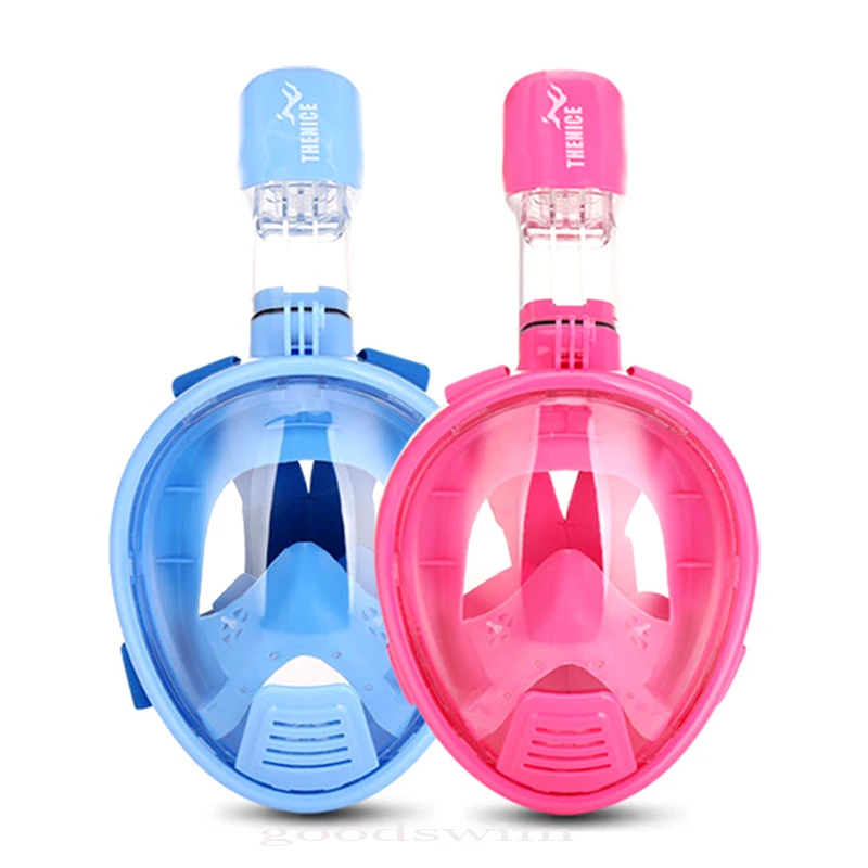 

XS size Curved surface Kids Full Face Free breathing Snorkeling Mask Child Anti Fog diving Snorkel Mask For kids dive Training