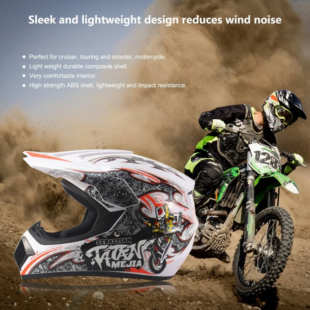 

Breathable Motorcycle Helmet 3PCS/SET M/L/XL Lightweight Full Face Racing Motorcycle Safety Unisex ABS Shell Motorbike Helmet