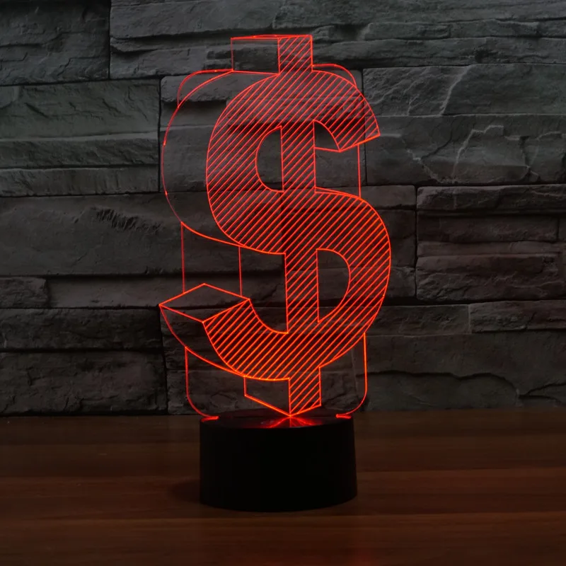 

new dollar 3D lights colorful touch LED visual light gift atmosphere decorative lamp