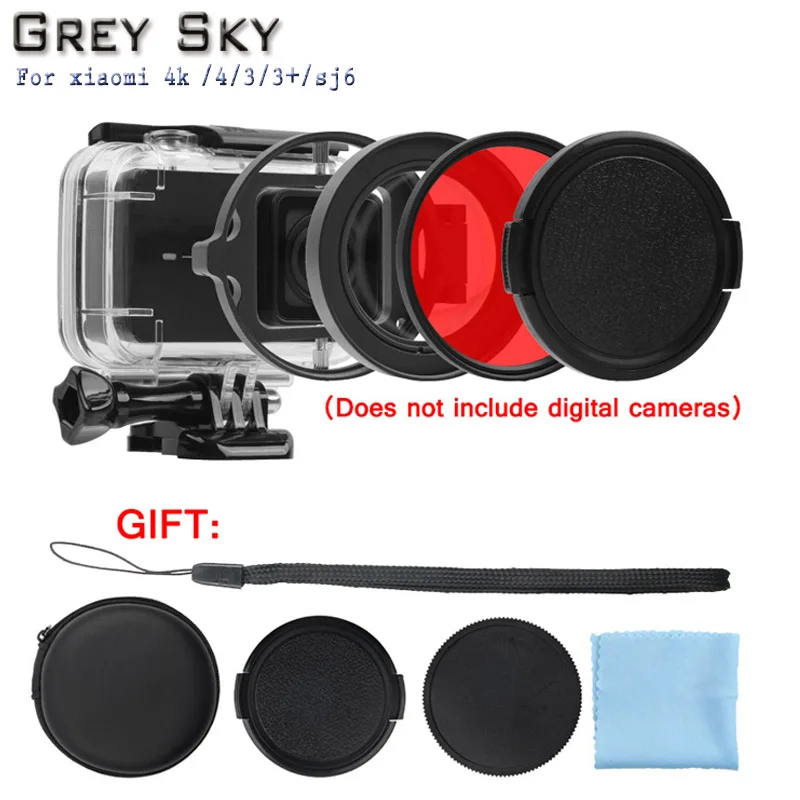 58 мм Лупа с увеличением 16x макрообъектив+ красный УФ-фильтр для xiaomi yi 4K 2 II Black Edition аксессуары для камеры