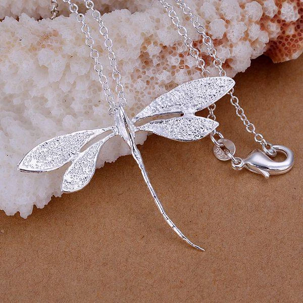 

925 jewelry silver plated Fashion Jewelry Pendant Necklaces Butterfly 18 Inches Chain Jewelry Wholesale Free Shipping vcdt LP076
