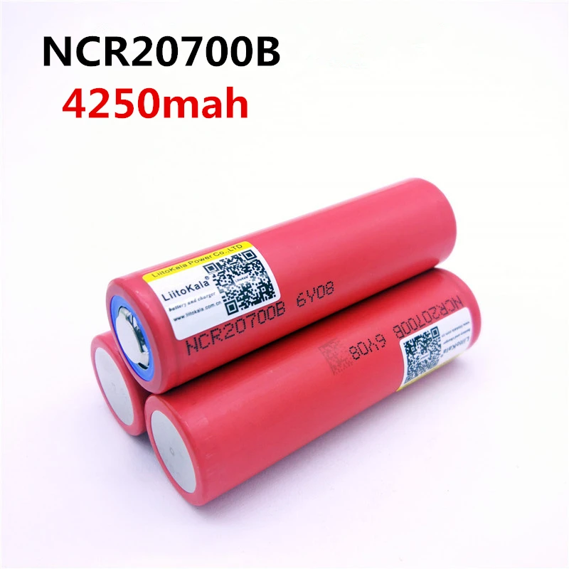 

3pcs/lot Liitokala For SANYO 20700B 20700 4250mAh battery NCR20700B high rate battery cell 20A 20700