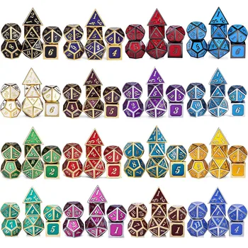 

DnD Metal Dice RPG MTG Dice Italics Font Dice Include Dice Pouch A Variety of Colors D4 D6 D8 D10 D12 D20