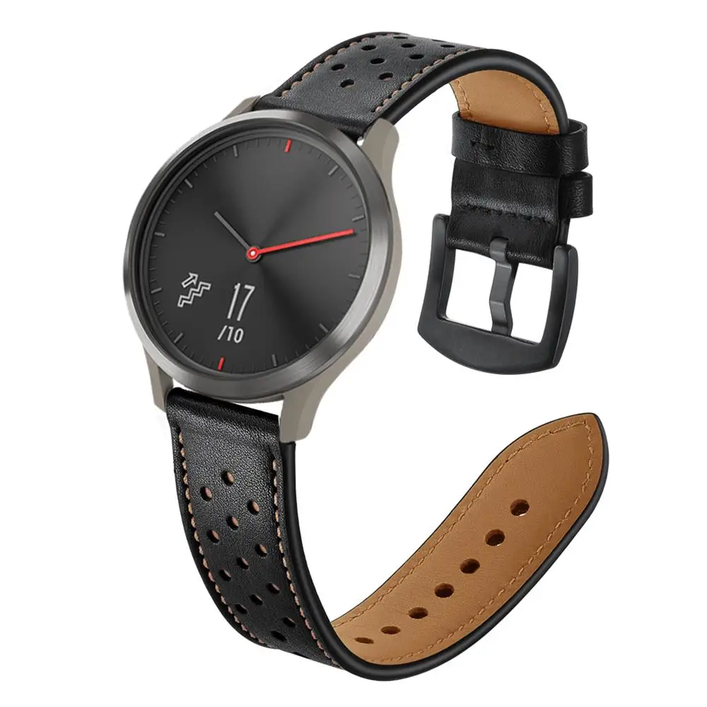 Сменный ремешок для смарт часов Garmin Vivoactive3 VivomoveHR первый слой кожаный