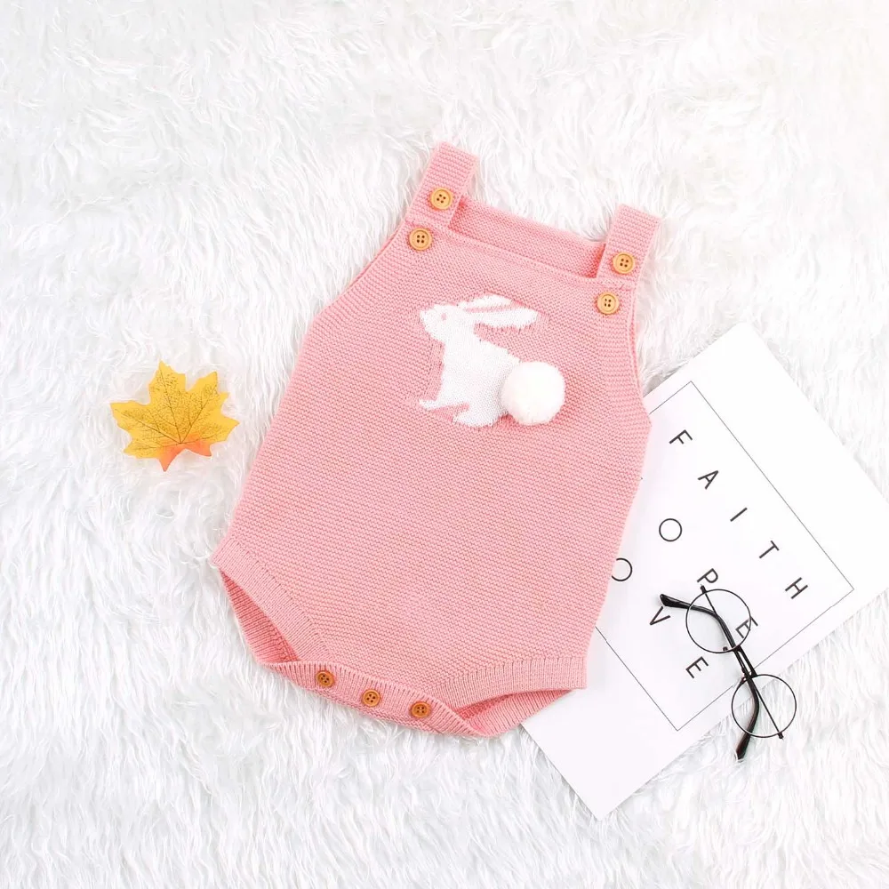 

Summer Starp Body for Newborns Easter Bodysuits Cartoon Rabbit Knit Toddler Infant Bebes Jumpsuits Children's Outfits 0-18Months