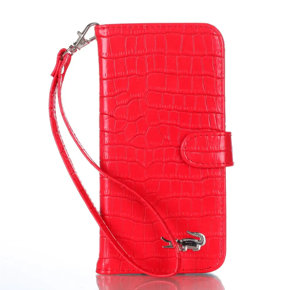 

Luxury Crocodile Leather Wallet Case For Samsung Galaxy S8 S8 Plus Note 8 Flip Cover Card Slots Stand Hands Strap