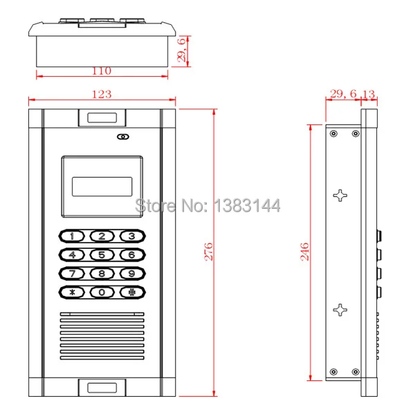 SIZE New apartment intercom system wireless by free phone call or keyborad to open door