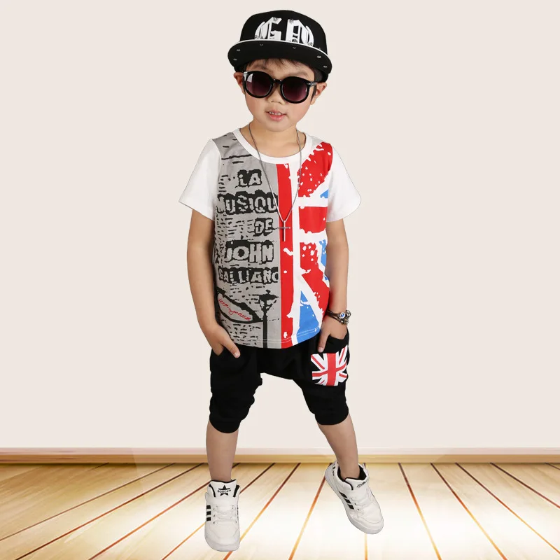 

Europe&America Children's clothing 2017 New Summer boys set cotton T Shirt+shorts Children Clothing Set 4 5 6 7 8 9 10Y clothes