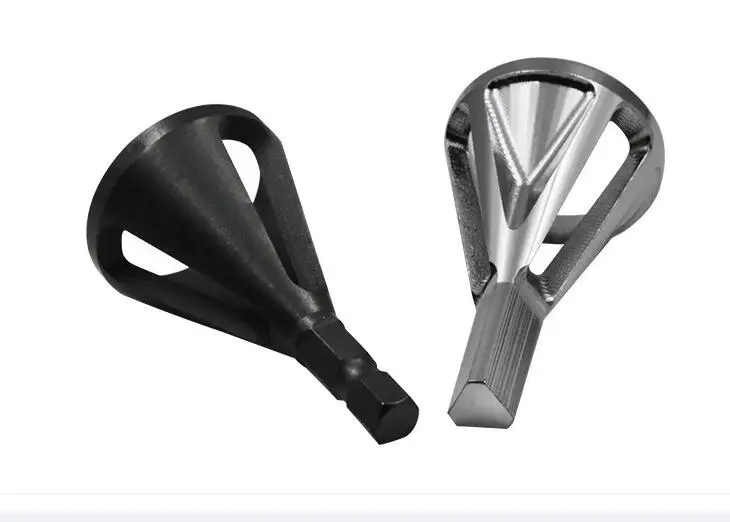 

2pcs/lot balck six corners and triangle Stainless Steel Deburring External Chamfer Tool High Strength Hardness Drill Bit