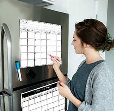 

Magnetic Whiteboard Dry Erase Board Magnets Fridge Refrigerator To-Do List Monthly Daily Planner 2019 Organizer for Kitchen