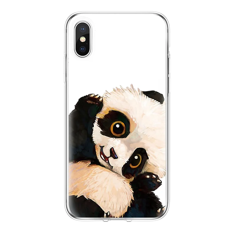 Panda TPU Case For iPhone 5S SE 6 6S 7 8 Plus X XR XS Max For Xiaomi Redmi S2 K20 7 6A Mi A1 A2 9 SE F1 Note 4X 5 6 7 Pro Funda