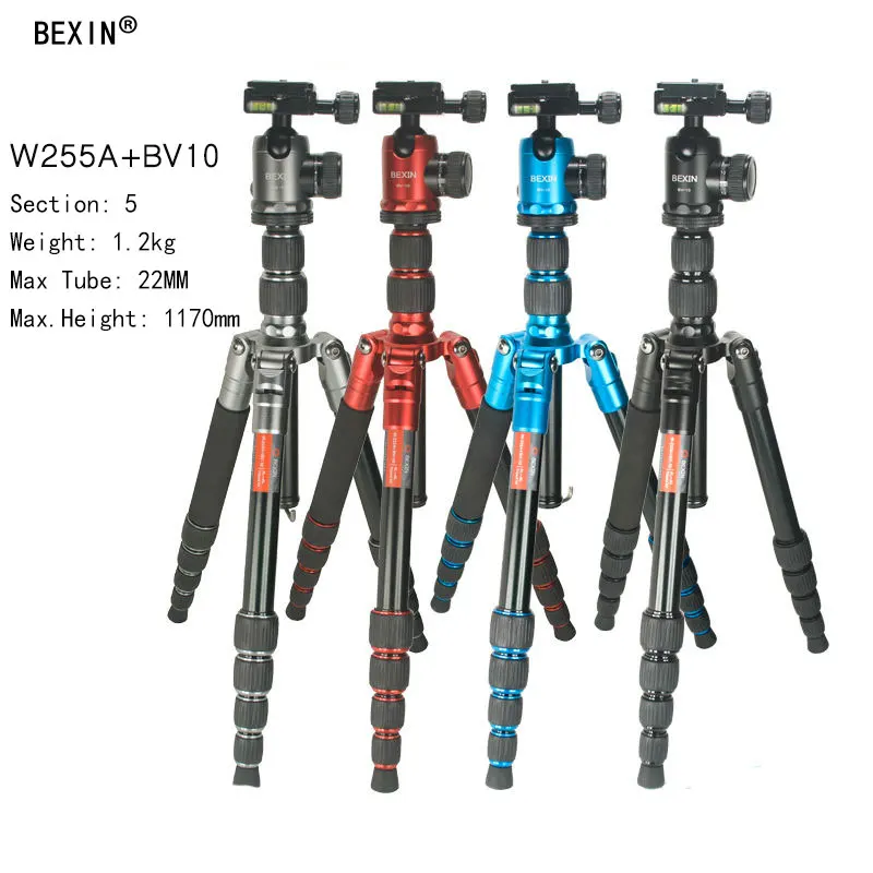 

camera AccessProfessional Compact Portable Aluminum Tripod With Ball Head Tripod Monopod Changeable For canon sony DSLR Camera