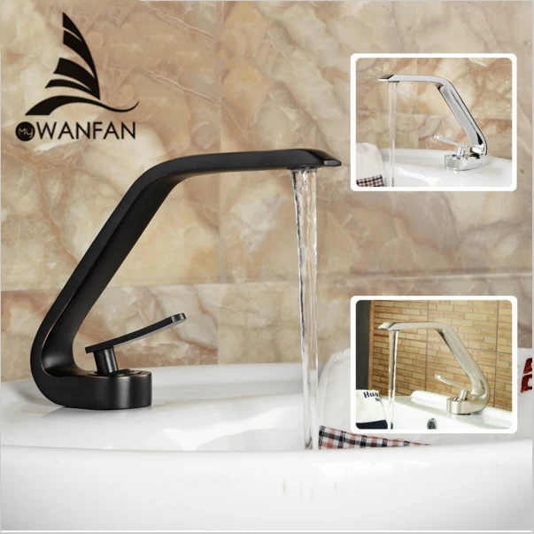 

Bathroom Basin Faucet Brass Made Black Brush Nickel Oil Rubbed Bronze Faucet Basin Sink Mixer Tap Sink Vanity Faucet LH-16981