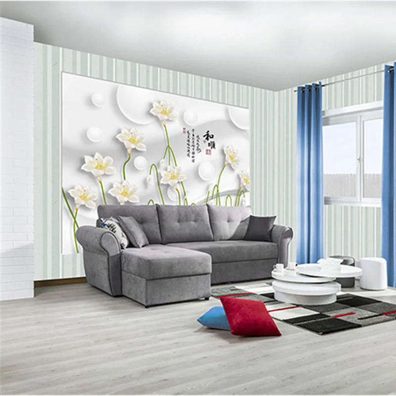 

QINGCHUN Custom Print 3D Fabric &Textile Wallcoverings For Walls Cloth Murals Matt Silk For Bedding Room Chinese Flower Letters