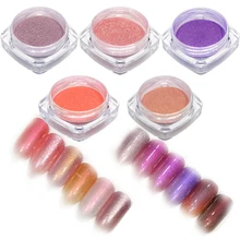 1 бутылка очаровательный дизайн ногтей Декор мокко красочный блеск порошок блесток пигмент Блестящий голограф лак пыль ногтей DIY маникюр LABJ