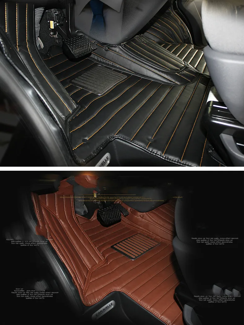 Без запаха полностью покрытые прочные автомобильные коврики+ коврики для багажника для Volkswagen Multivan 7 мест водонепроницаемые ковры для Multivan T5 T6