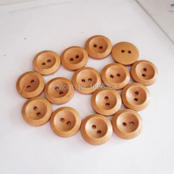 

Wholesale 100PCs Coffee 2 Holes pattern Round Wood Sewing Buttons 15mm Dia.