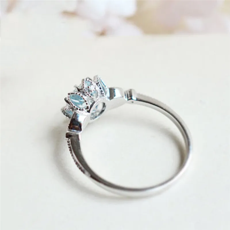 Голубое кольцо, Кристальные кольца с кубическим цирконием, bague, женские обручальные кольца anillos mujer, посеребренное кольцо для женщин, ювелирные изделия Z45