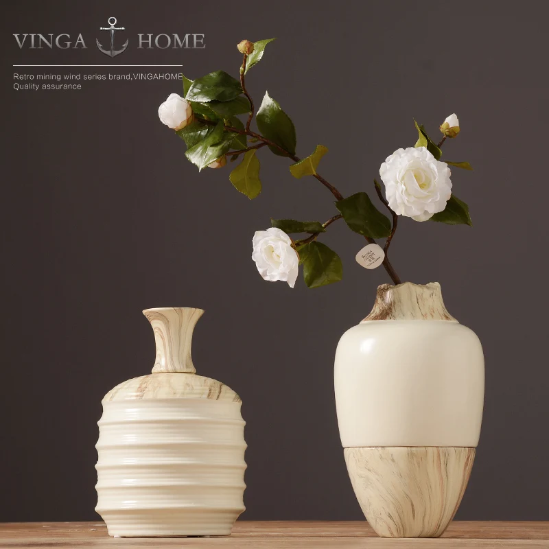 

concise ceramic fashion dining table flower vase pot home decor handicraft crafts room wedding decoration porcelain figurine
