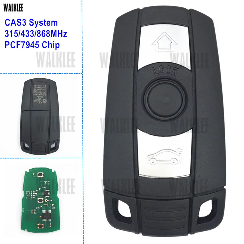 

WALKLEE Remote Smart Key Suit for BMW CAS3 System 1/3/5/7 Series X5 X6 Z4 315LP 315MHz 433MHz 868MHz Optional PCF7945 Chip
