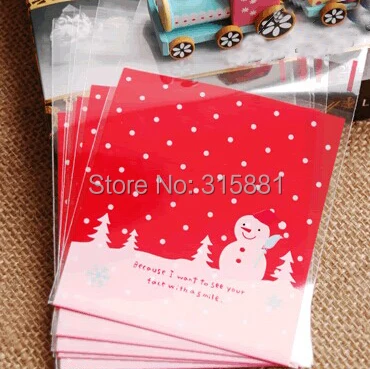 

Smile snowman Merry Christmas Self-adhesive Plastic Bags,Gift Wrapping Bag