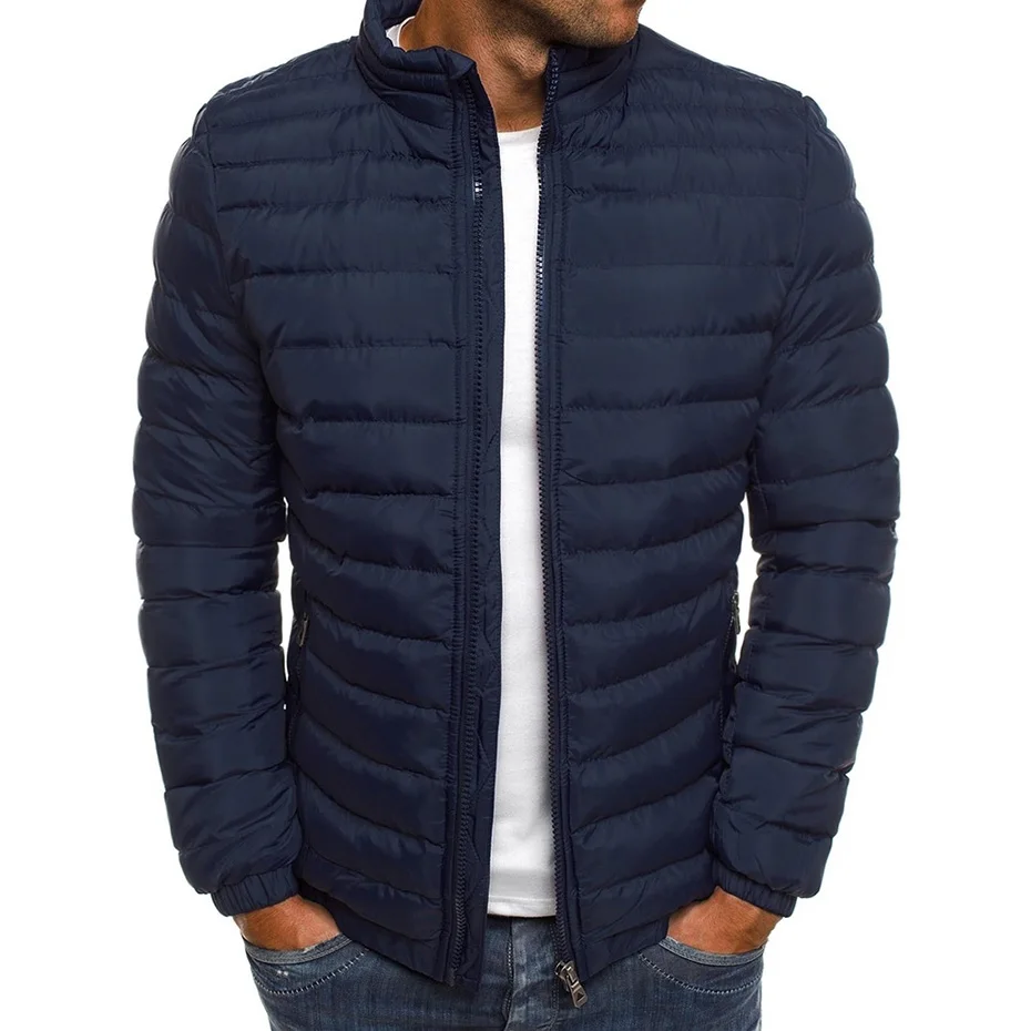 

ZOGAA Hot Sale Men Winter Jackets Chest Exquisite Pocket Simple Hem Practical Waterproof Zipper High Quality Parka