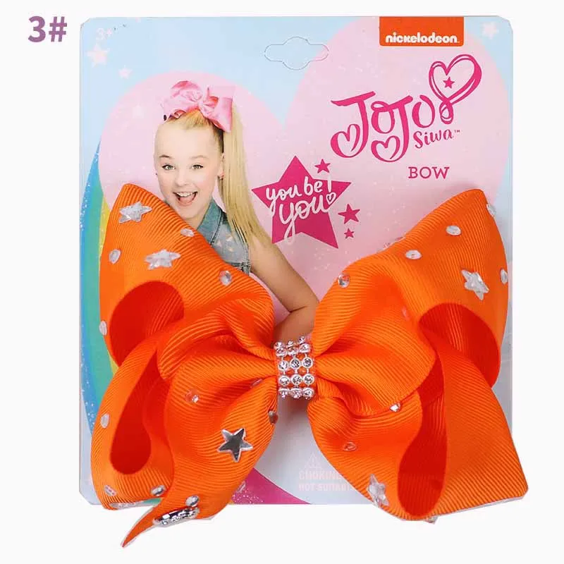 JOJO siwa волосы лук девичий аксессуар для волос продается Горячая бурение 5 дюймов Grosgrain Ribbonbow с Alligatorclip заколки для волос аксессуары для волос - Цвет: 3