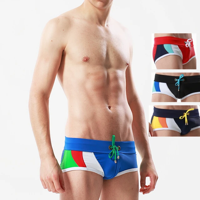 US $6.49 New One Swimming Trunks for Men Separated Sexy Swimsuits Surfing Sunbathing Wear Beach shorts Hawai