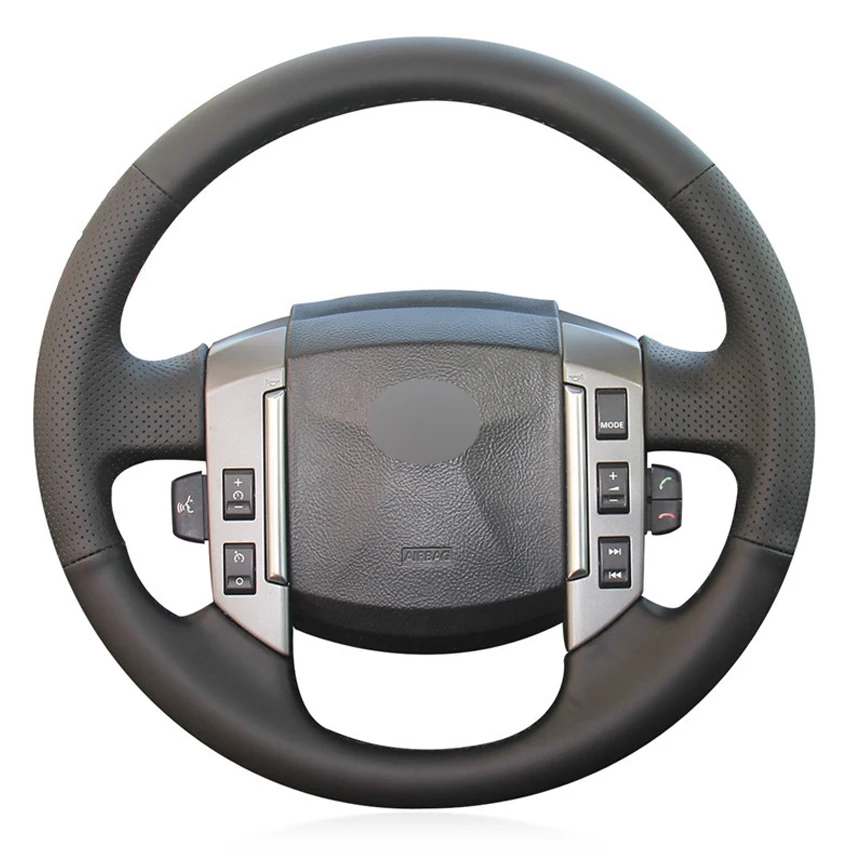 

Black PU Faux Leather Hand-stitched Car Steering Wheel Cover for Land Rover Old Range Rover Sport 2005-2008