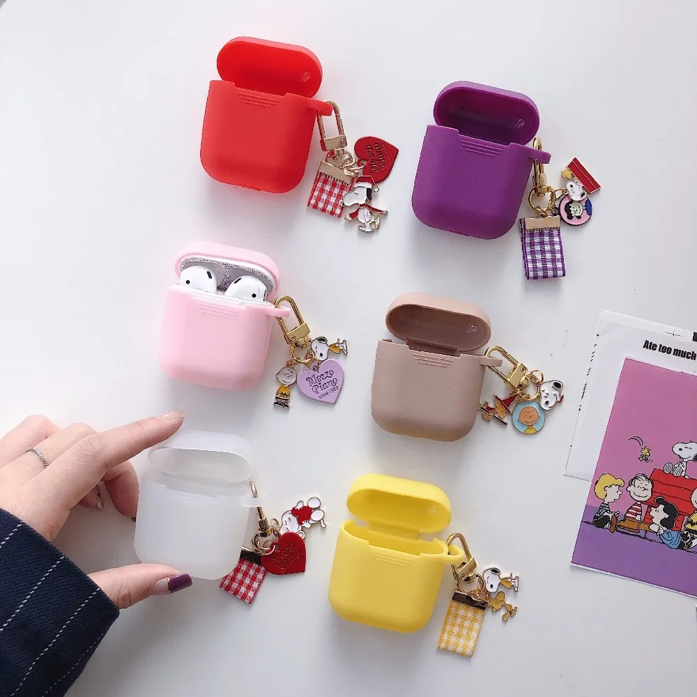 

Cute Dog Pendant Case for AirPods Cover Silicone Soft shell for wireless Bluetooth headset set female Cover anti-fall
