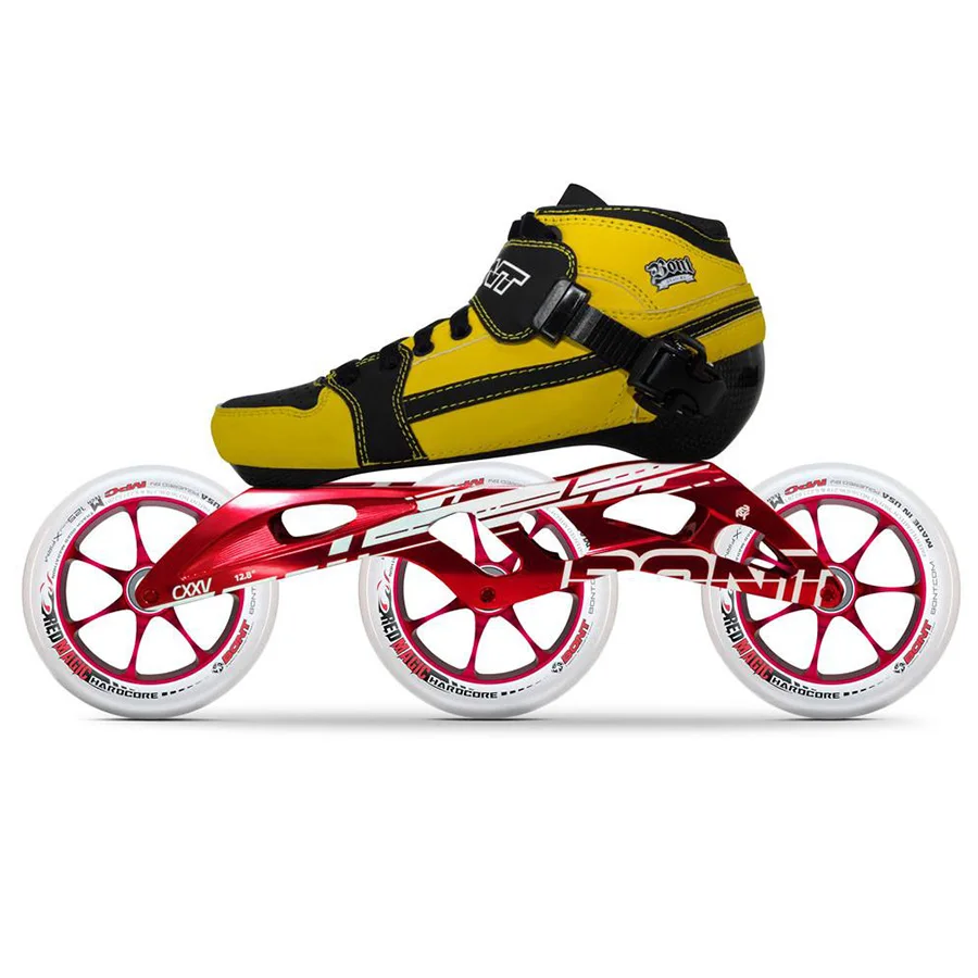 100% Оригинальные BONT Профессиональный скоростные роликовые коньки ролик Heatmoldable углеродного волокна загрузки 125 мм колеса коньки для детей и