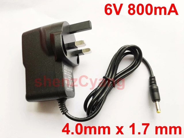 1PCS 6V 800mA High quality AC 100V-240V Converter Switching power adapter  DC 6V 800mA 0.8A Supply UK Plug DC 4.0mm x 1.7mm